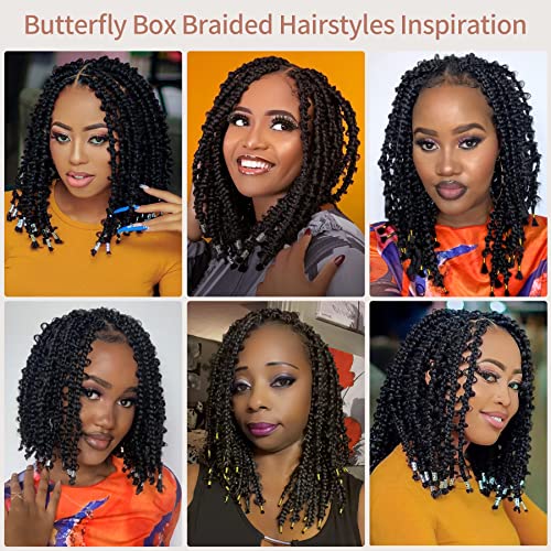 Lexqui 14" Short Knotless Box Braided Wigs For Women Butterfly Bob Braided Wigs Full Double Lace Braid Wigs With Baby Hair Natural Lightweight Synthetic Lace Front Cornrow Braided Wig #TOP4