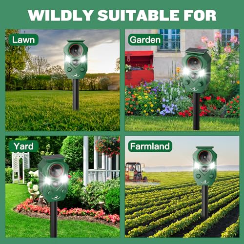 image for 2 Pack of X-PEST Solar-Powered Ultrasonic Animal Repellent for Outdoor