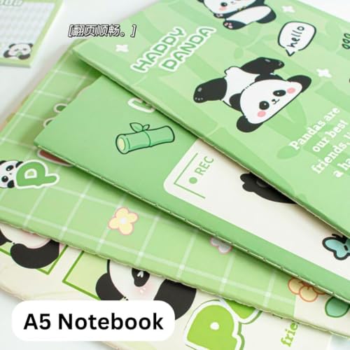 Image of RECLUSE A5 Panda Theme Notebook for Kids & Students, Cute Panda Diary Journal Notebook for School, College, Office, Study Notes, Writing, Journaling & Stationery Gift | Soft Cover A5 Note Book