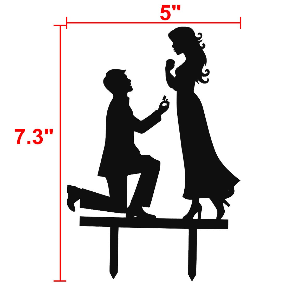 Sourcingmap Acrylic Wedding Engagement Bride Groom Decor Handmade Cupcake Ornament Cake Black - Image 2
