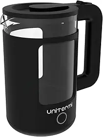 Chaleira Elétrica Inox e Vidro 1,5L 110V Unitermi (PRETA)