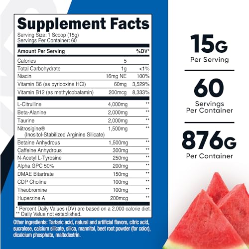 Image of Nutricost Pre-Workout Xtreme, Watermelon, 60 Servings, Vegetarian, Non-GMO and Gluten Free (Pre-X)