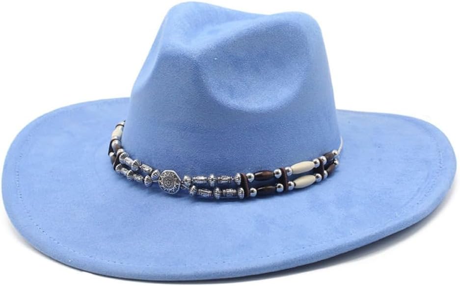 Wide Brim Fedora Hat with Braided Band, Mint Green, Wool Felt, Western Style, Classic