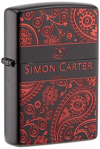 ZIPPO(ジッポー) ライター サイモンカーター ペイズリーボックス イオンコーティング ブラック×レッド SCP-016