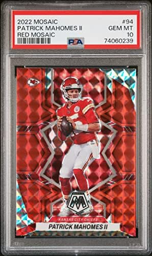 Patrick Mahomes 2022 Panini Mosaic Red Prizm Football Card #94 Gr...