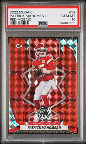 Patrick Mahomes 2022 Panini Mosaic Red Prizm Football Card #94 Gr...