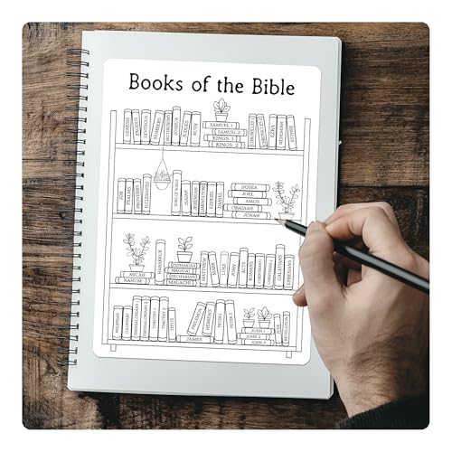 4 x Books of the Bible Stickers, Bible Bookshelf Coloring