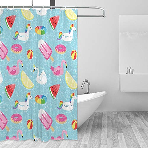 Rideau de douche lavable style cartoon moderne avec crochets - 5