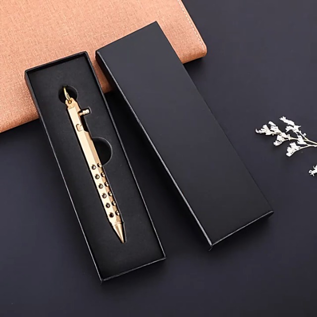 EDC Pens Solid Brass Bolt Action Pen - Square Shape EDC Pocket Pen With ...
