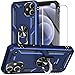 for iPhone 12 Mini Case with Screen tector:[Military Grade Drop Tested] Ring Holder Kickstand Shockof Anti-Slip tective Phone Case for iPhone 12 Mini 5.4- Blue