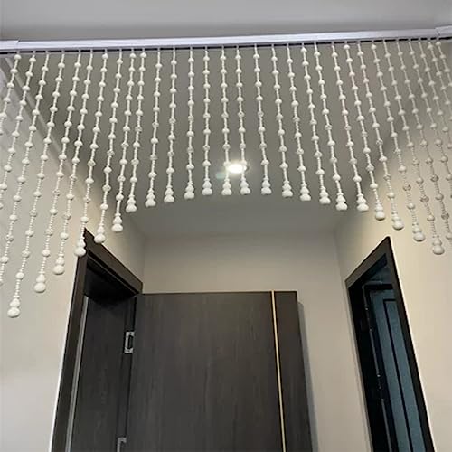 Cortinas de cuentas de madera natural en color B para pasillos y puertas 6