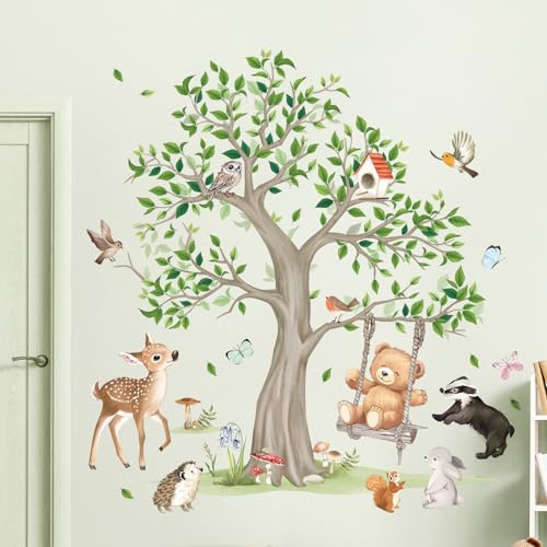 Vinilos decorativos de animales y árbol forestal grandes miniatura 4