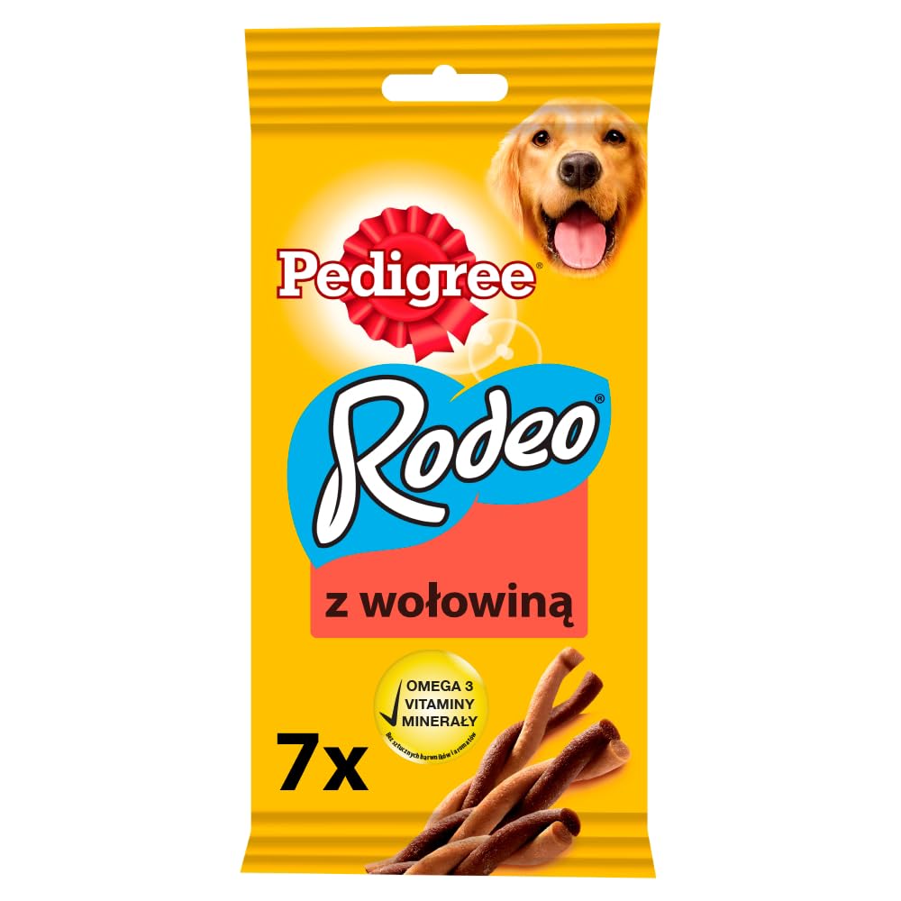 MARS KARMA Pedigree Rodeo uzupełniająca smakowite sprężynki do żucia z wołowiną 122 g (7 sztuk)