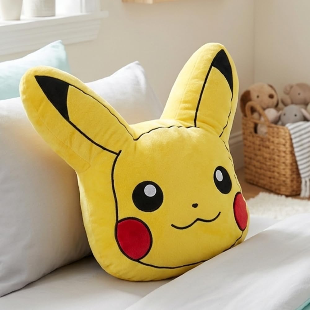 Mirada Yellow Pokemon Pika - chu Face Soft Toy - Officially Licensed - Soft & Comfortable Plush Pillow - Great for Fans & Kids - 35cm-image-10