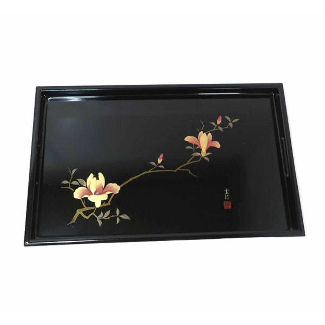 Amazon.co.jp: 会津塗 雲龍 漆器会津塗/金蒔絵 長手盆 ギフト : ホビー