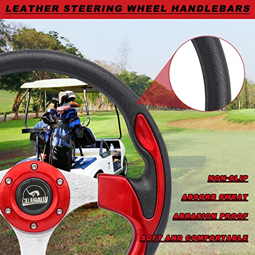 Clubrally Golf Cart Steering Wheel, Generic For Most Golf Cart Ezgo Club Car Yamaha-Bright Red #TOP4