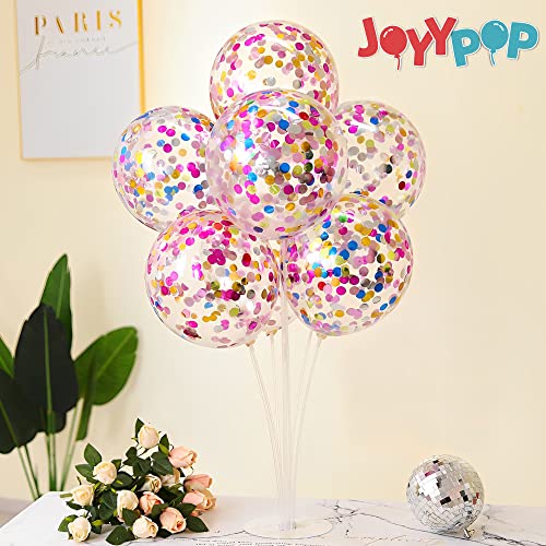 Image of JOYYPOP 8 Sets Balloon Stand Kit For Table, Balloon Sticks with Base Birthday Graduation Party Decorations Wedding