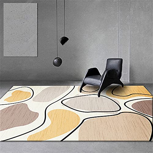 Tapis minimaliste moderne gris noir abstrait haute densité pour salon