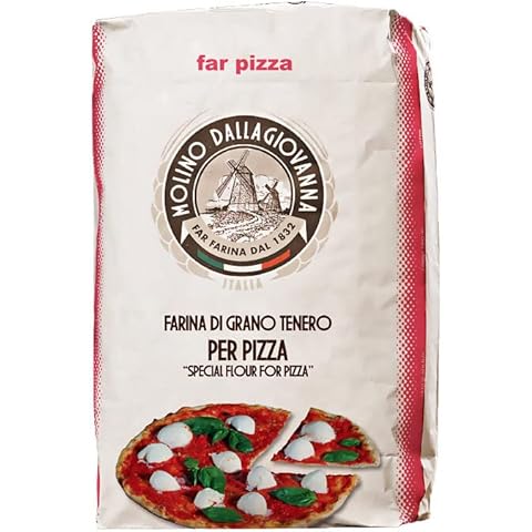 Molino DallaGiovanna Rossa 00 Pizza Flour - Farina Di Grano Tenero Italia (AVPN Grade) Soft Wheat Flour Special For Pizza, For Professional Use - 5KG (11LB) 14,0 protein 390 W Cover