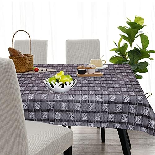 Image of Dakshya Industries PVC Waterproof Withoutlace Dining Table Cover (Size - 54X78 Inch) Rectangle 6 Seater Heat Rasistant Table Cloth (T19)
