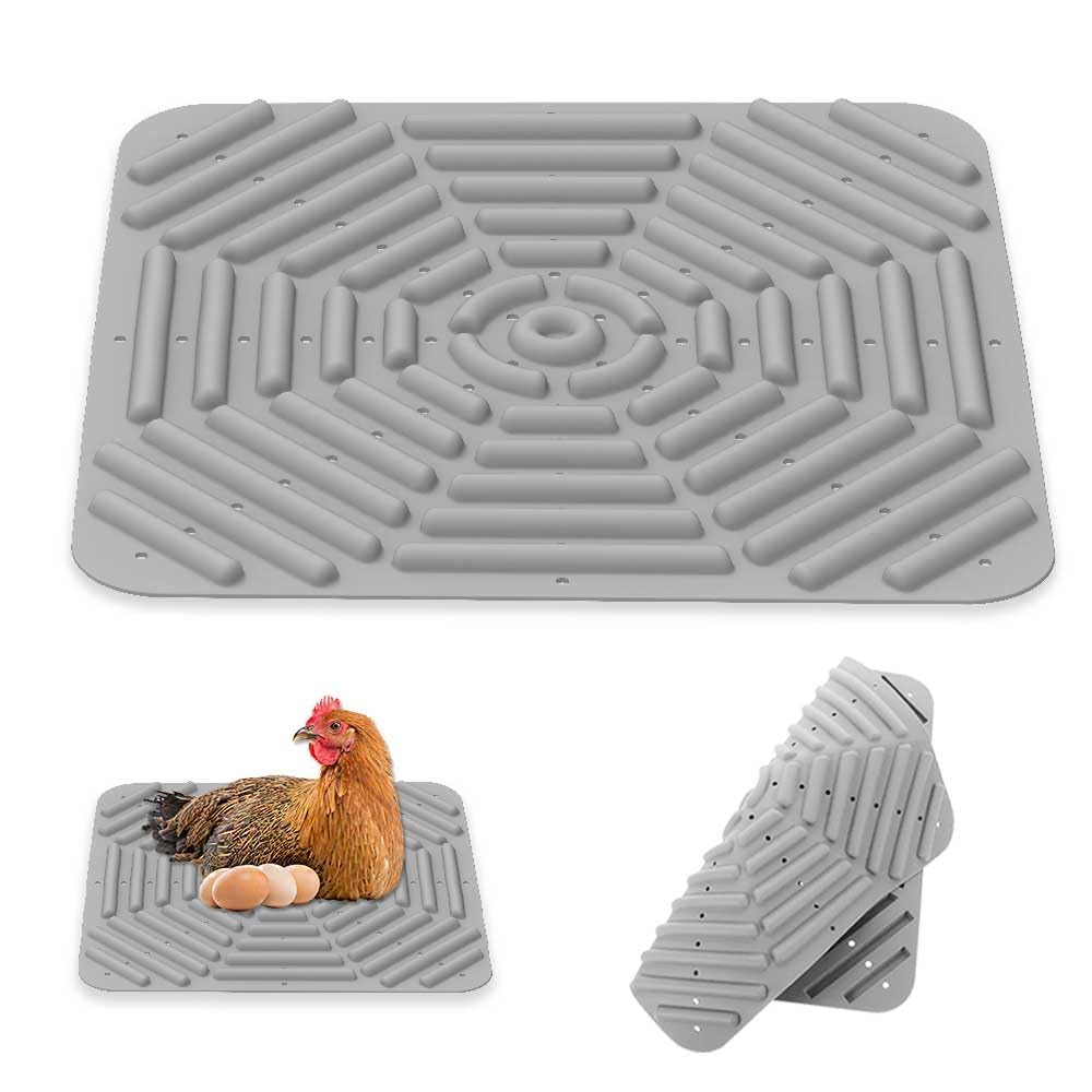 Chicken Nesting Pads, 1 Pack Silicone Washable Nesting Box Pads for Chickens, 12x12 Inch Reusable Gray Chicken Nesting Pads, Washable Coop Liners, Soft and Cozy Bedding for Chickens for Laying Eggs