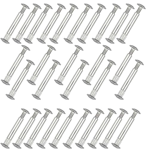 RHQFDM 30 piezas Conectores para muebles Tornillos para muebles Conectores para armarios Tornillos de unión Tornillos para manguitos Casquillo roscado Para unir paneles de muebles