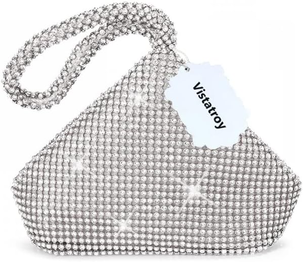 Women's Evening Bag Sparkly Rhinestone Purse Triangle Designer Chain Clutch Purse Bag Party Prom Wedding Purse - Image 7