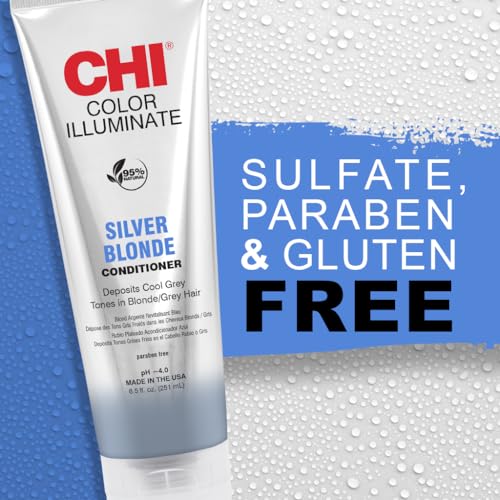 Image of CHI Color Illuminate Conditioner, Helps Maintain Fresh Color In Natural & Color-Treated Hair, Sulfate, Paraben, & Cruelty-Free, Silver Blonde, 8.5 Oz