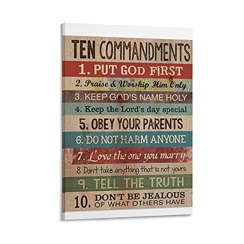 FANFF Póster decorativo de pared con texto en inglés "Tell Me The Ten Commandments" (30 x 45 cm)