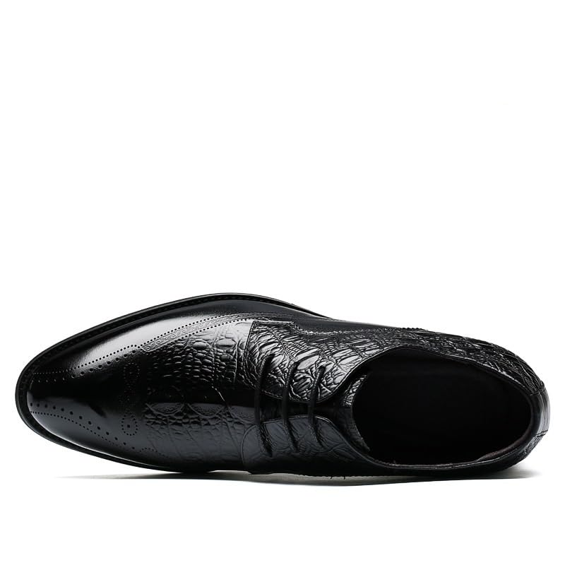 Classic Men Dress Shoes for Men Oxfords Patent Leather Shoes Lace Up Formal Black Leather Wedding Party Shoes3