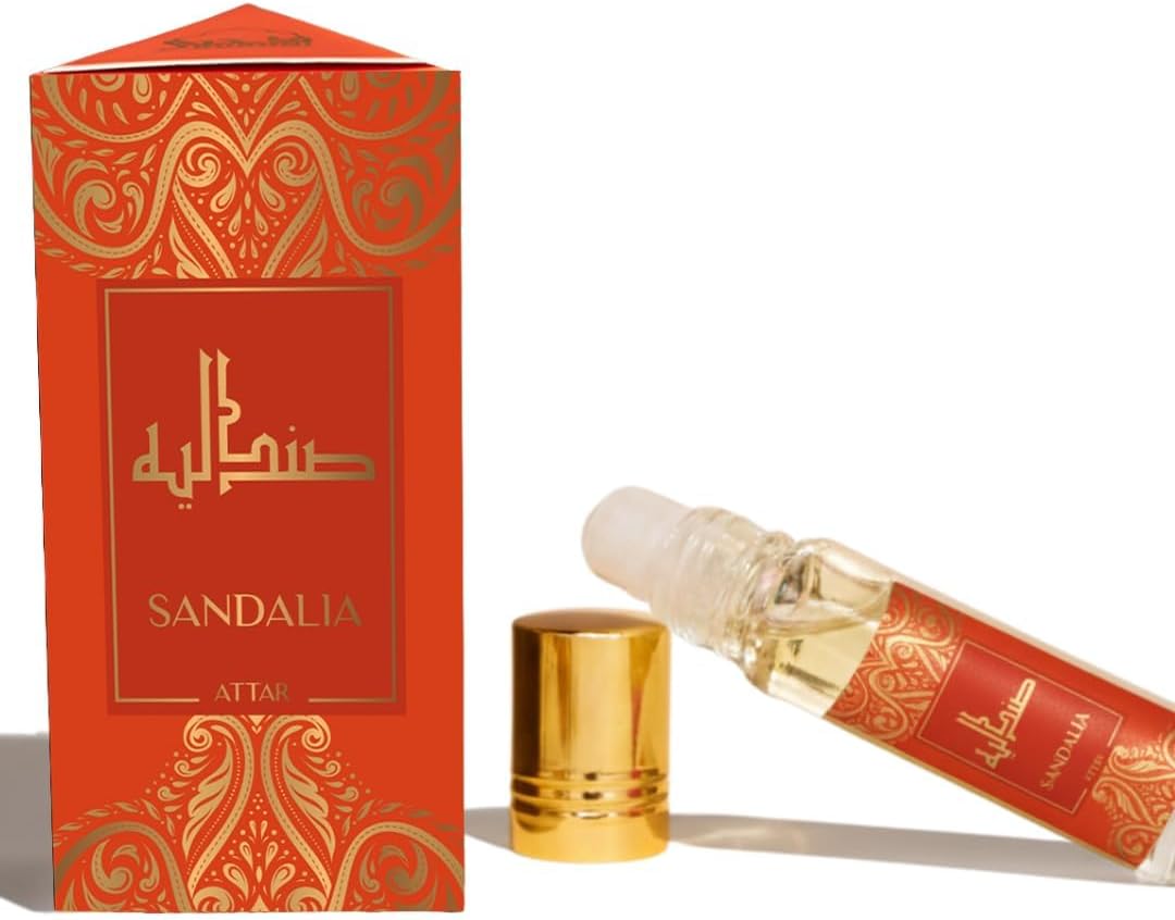Real Chandan Attar Oil | 6ml Sandalia perfume oils for men and women | 100% pure ittar roll-on perfume, chandan, sandal, sandalwood oil | Eid, Ramadan Gifts, Non-Alcoholic & Vegan Islamic