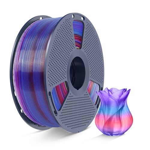 SUNLU Transparent Rainbow PLA Filament 1.75mm, Multicolor Gradient 3D Filament, Neatly Wound 3D Printing Filament, Dimensional Accuracy +/-0.02mm, 1KG Spool(2.2 lbs), Transparent Rainbow PLA 02