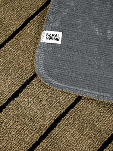 Image of SARAL Home Multiuse Combo Pack of 2Pc | Polyester Door Mat 45x60 & Runner Floor Mat 43x120| Anti-Skid | Modern Design