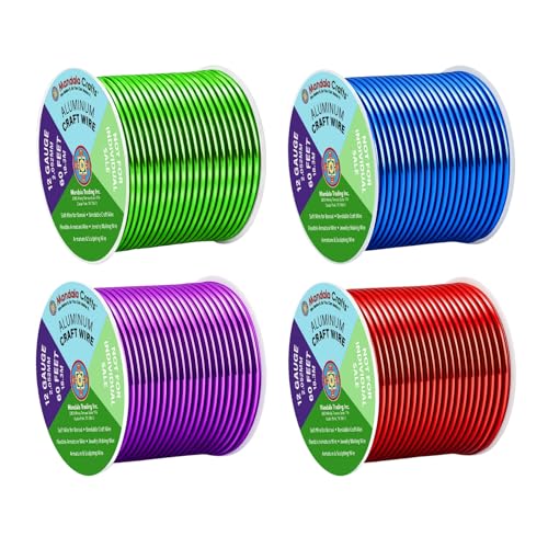 Image of Mandala Crafts 12 Gauge Anodized Aluminum Craft Wire for Jewelry Making - 240 FT Colored Flexible Rainbow Wire - Bendable for Bonsai Armature Crafting Sculpting