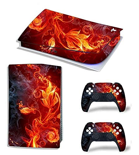 SKIN POSTER - PS5 Skin Protective Vinyl Sticker Decals for Playstation 5 Disk Version Console and Two Dual Sense 5 Sticker Skins Black PS5 Skin Console and Controller UV Print Vinyl - Flower fire [video game] (B0B15NT7ZL) Amazon Price History, Amazon Price Tracker