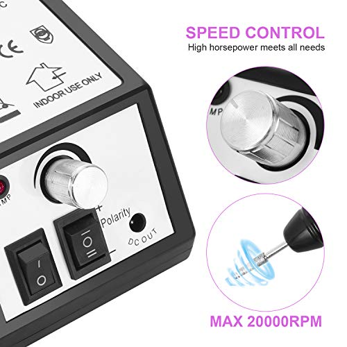SPTHTHHPY Elektrische Nagelfräser, Professionell Elektrisch Nagelfeile Fräser Maniküre Pediküre set für Acryl Gele… – Bild 4