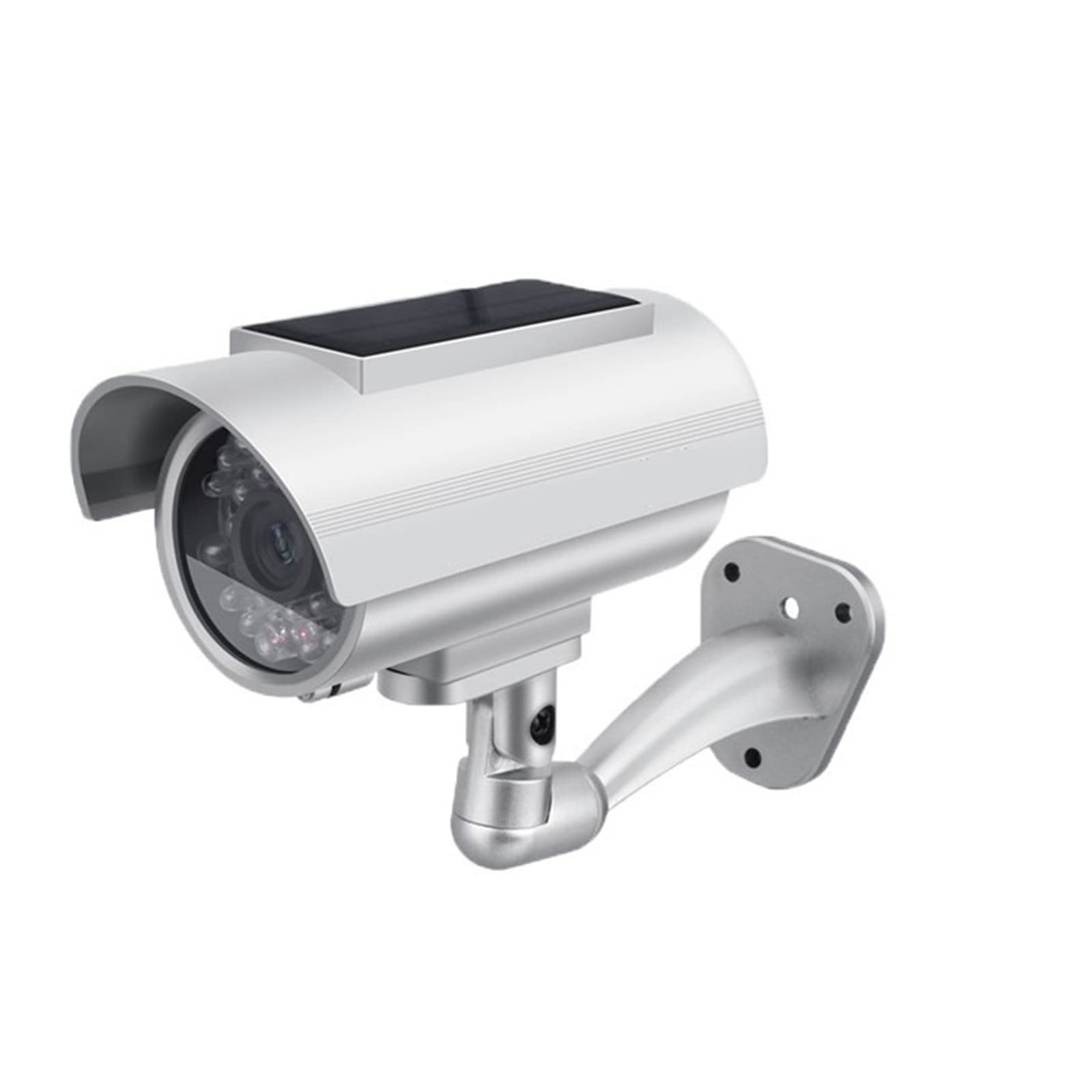 Fałszywa kamera Zabezpieczenia zewnętrzne Panel słoneczny Atrapa Symulacja kamery Wewnętrzny wodoodporny Bullet LED Light Monitor Bezpieczeństwo w domu Ostry Obraz łatwa Obsługa(3 pcs silver)