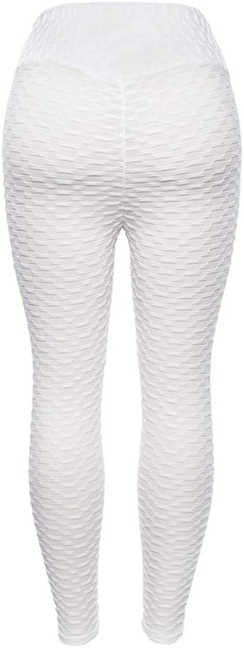 gnrjgs Ruched Butt Lifting Leggings High Waisted Tummy Control Slimming Booty Pants Fluorescent Color