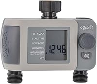 Orbit 2-Outlet Programmable Hose Faucet Timer - Digital Water Timer with Rain Delay for Easy Lawn & Garden Watering