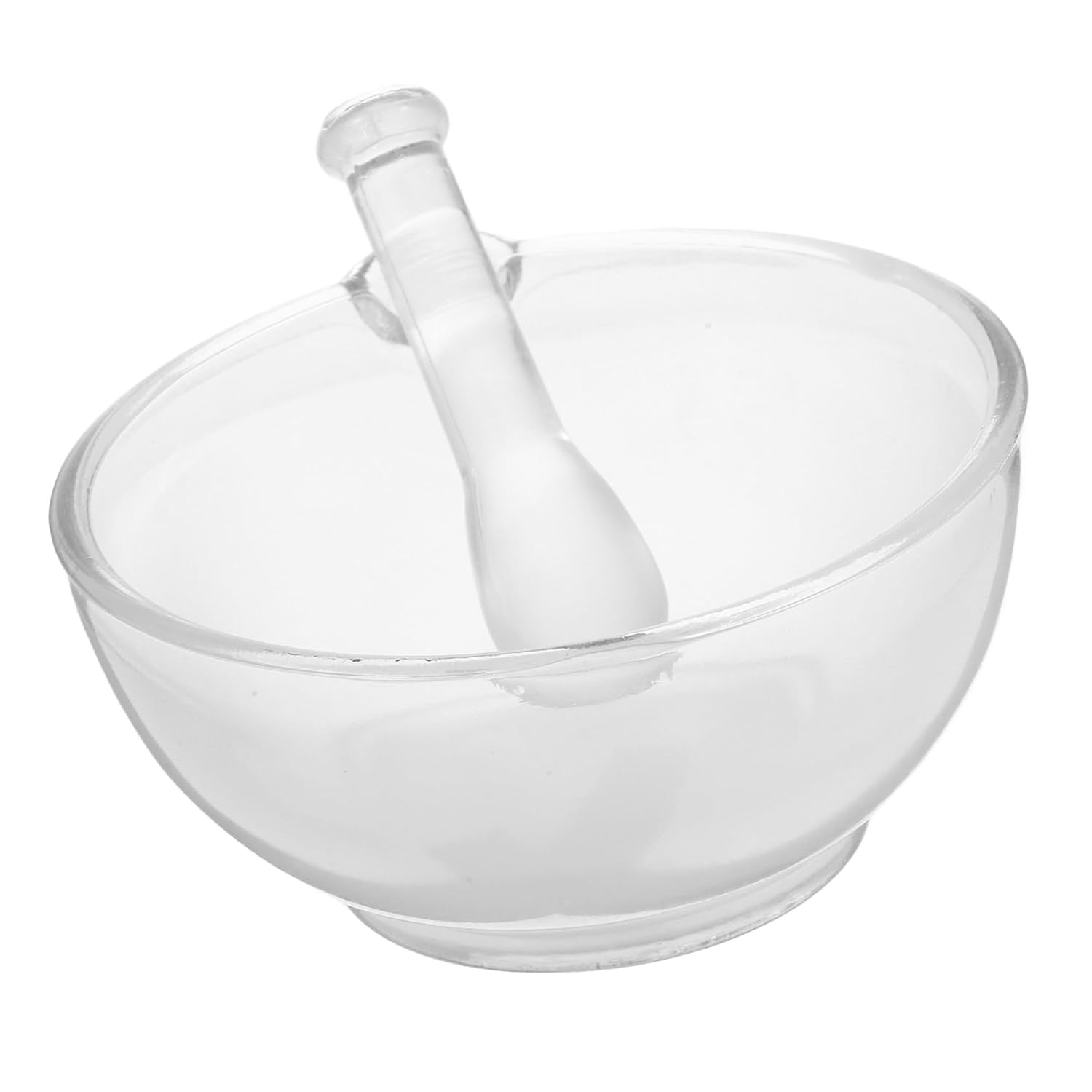 Glass Pestle and Bowl with Non-Slip Base Glass Mortar for Laboratory and Kitchen Use Compact Grinding Container for Medications and Cosmetics