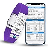 QR Code Medical Alert ID Sport Bracelet – Scannable Emergency Medical Card (EMC) – Custom Engraved 4-Line Plate – Waterproof Active Medical ID for Allergies, Diabetes, Heart Conditions, ICE Contacts