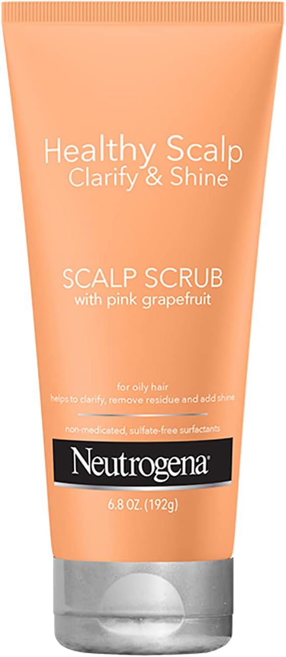Neutrogena Healthy Scalp Clarify and Shine Scalp Scrub with Pink Grapefruit, for Exfoliating, Clarifying, Cleaner Hair, Hair Mask, Vitamin C