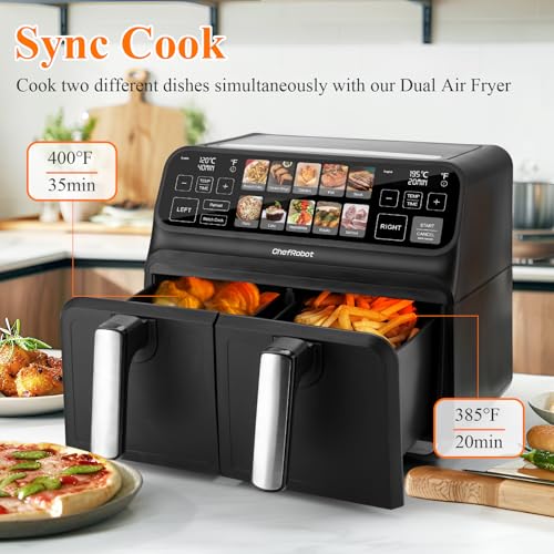 ChefRobot-Air-Fryer-8-Quart-Dual-Air-Fryer-TFT-Screen-Double-Air-Fryer-for-Family-SizeKitchenRV ChefRobot Air Fryer 8 Quart Dual Air Fryer TFT Screen Double Air Fryer for Family SizeKitchenRV