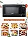 COMMERCIAL CHEF 1.1 Cu Ft Microwave with 10 Power Levels, Small Microwave with Push Button, 1000W Countertop Microwave with Kitchen Timer, Door Lock, & Digital Controls, Black