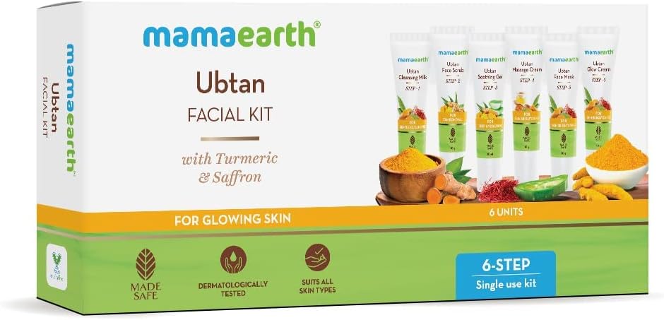 Mamaearth Ubtan Facial Kit with Turmeric & Saffron for Glowing Skin - 60 g