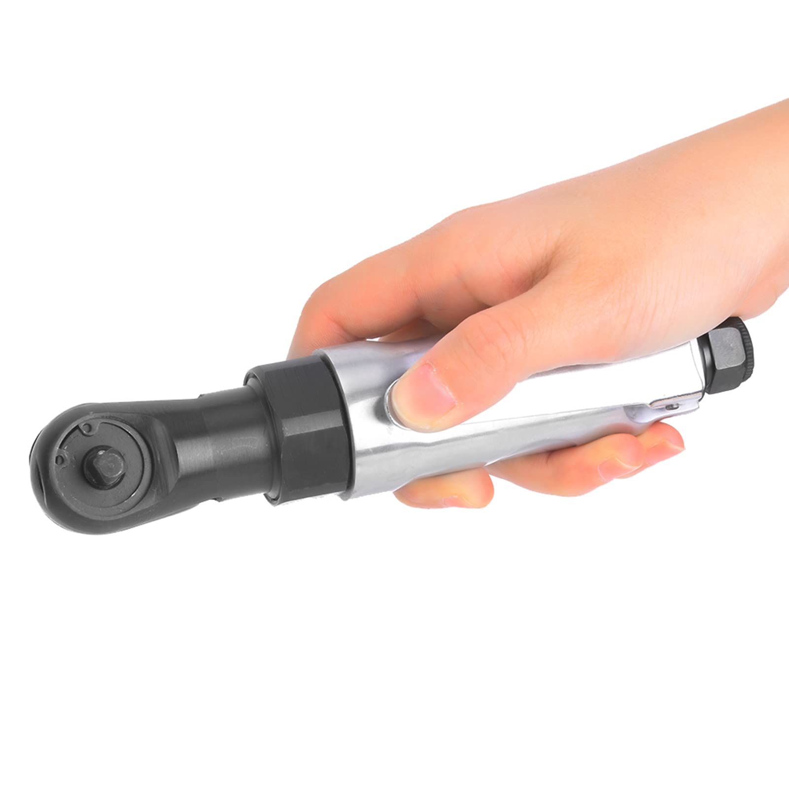 YWBL-WH Chiave a cricchetto pneumatica, mini cricchetto pneumatico compatto con testa quadrata da 1/4" e rotazione avanti/indietro per spazi ristretti, riparazione auto
