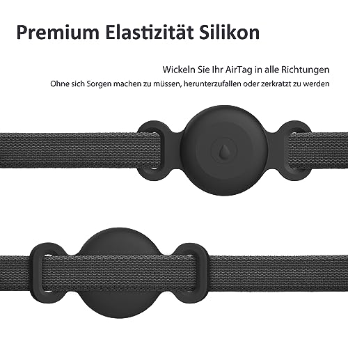 Vancle Wasserdicht Silikon Airtag Hülle, Hunde- und Katzenhalsbänder Kompatibel mit Apple AirTag GPS Finder Anti-Verlust Gerät 1 Stück Kratzfeste Schutzhülle für Air Tag Tracker