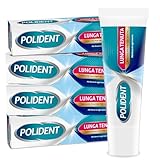 Polident Lunga Tenuta, Adesivo per Protesi Dentale, fino a 12 Ore di Tenuta Giornaliera, Gusto Menta Delicata, Pacco da 4x40 g
