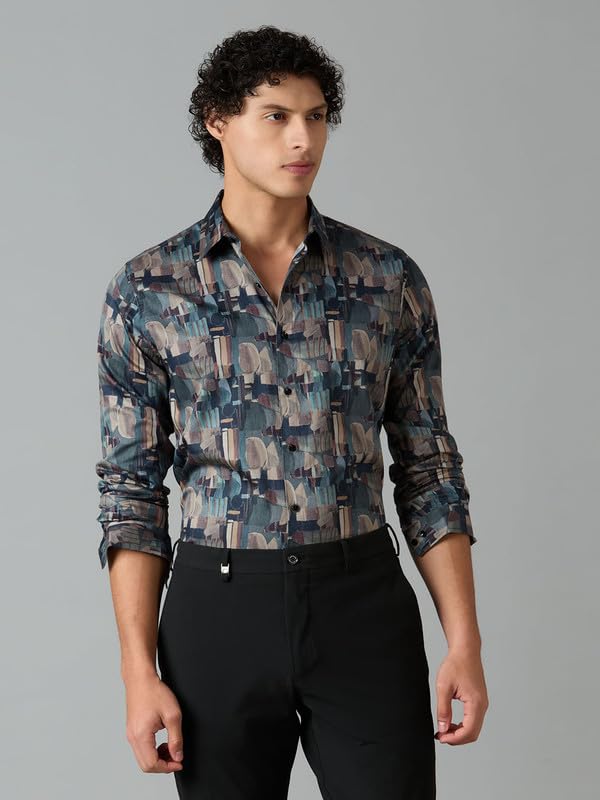 Image of MARK & ALBERT Men's Slim Fit Cotton Formal Shirt