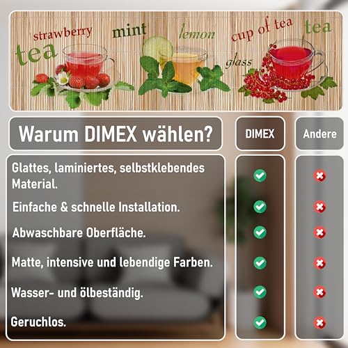 Dimex Küchenrückwand Folie selbstklebend Tee | Klebefolie - Dekofolie - Spritzschutz für Küche | Made in EU - 180 cm x 60 cm – Ansicht 4